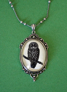 OWL Necklace, pendant on chain - Silhouette Jewelry
