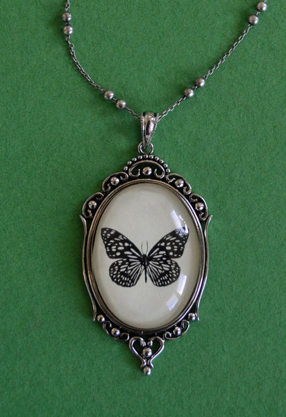 BUTTERFLY Necklace, pendant on chain - Silhouette Jewelry