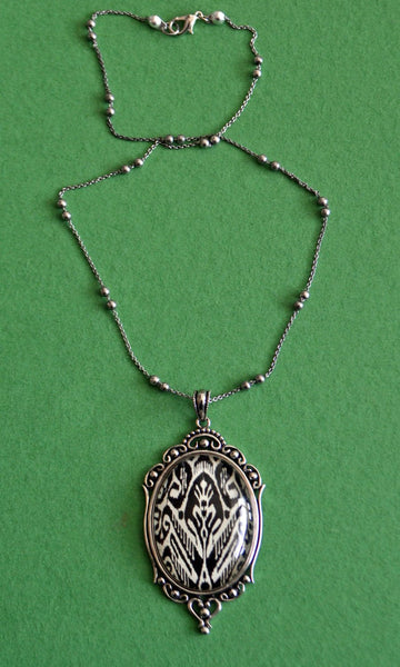 Ikat Necklace, pendant on chain
