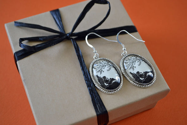 AFTERNOON READING in the PARK Earrings - Silhouette Jewelry