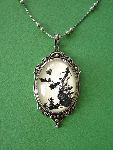 PETER PAN Necklace - pendant on chain - Silhouette Jewelry