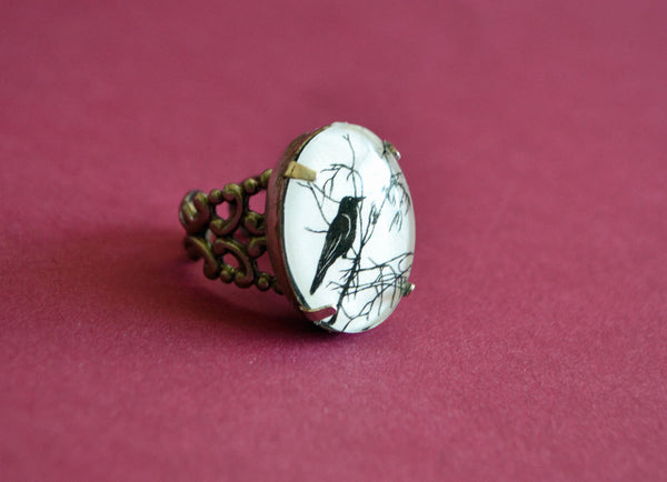 For the Love of Crows Ring