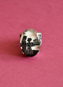 PRIDE AND PREJUDICE Ring - Elizabeth and Darcy at Pemberley - Silhouette Jewelry