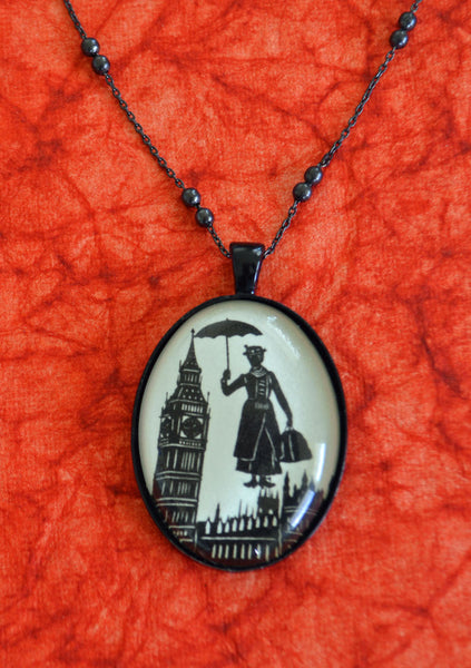 MARY POPPINS Necklace - pendant on chain - Silhouette Jewelry