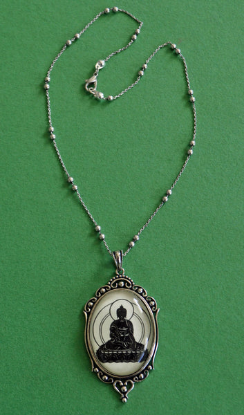 BUDDHA Necklace, pendant on chain - Silhouette Jewelry