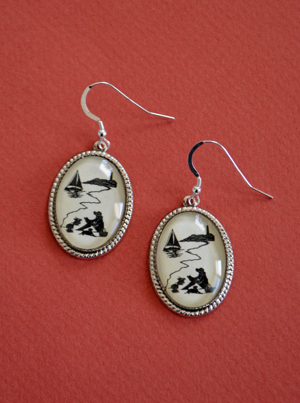 AFTERNOON READING on the BEACH Earrings - Silhouette Jewelry