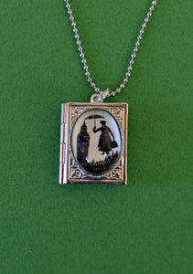 MARY POPPINS Book Locket Necklace, pendant on chain - Silhouette Jewelry