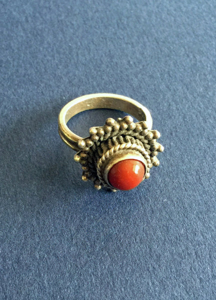 Vintage Sterling Silver Carnelian Ring India