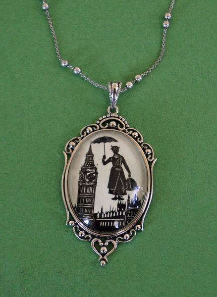 MARY POPPINS Necklace - pendant on chain - Silhouette Jewelry